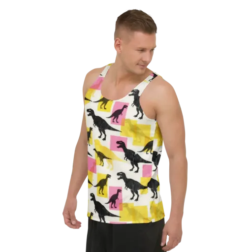 Neon Cretaceous on a Men's Tank Top