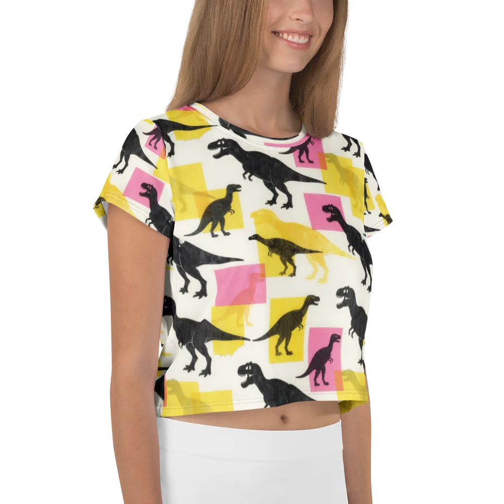 Neon Cretaceous on Crop Tee — Right