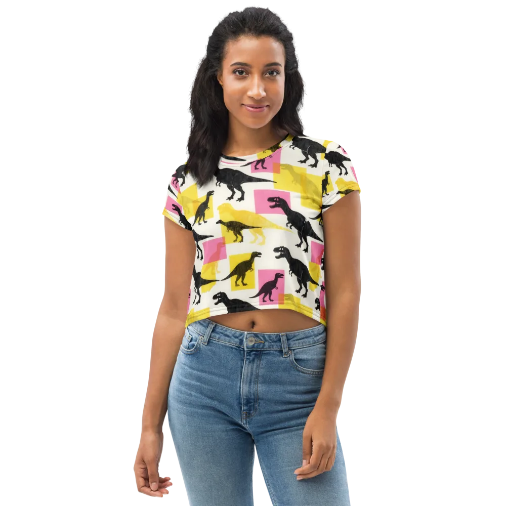 Neon Cretaceous on Crop Tee — Front