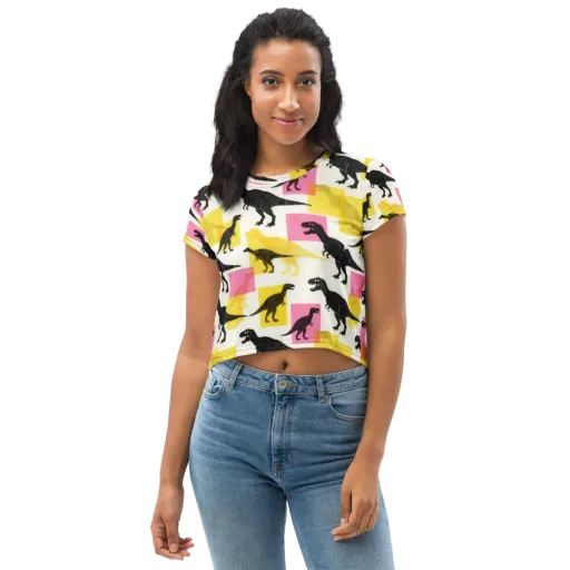 Neon Cretaceous on a Crop Tee