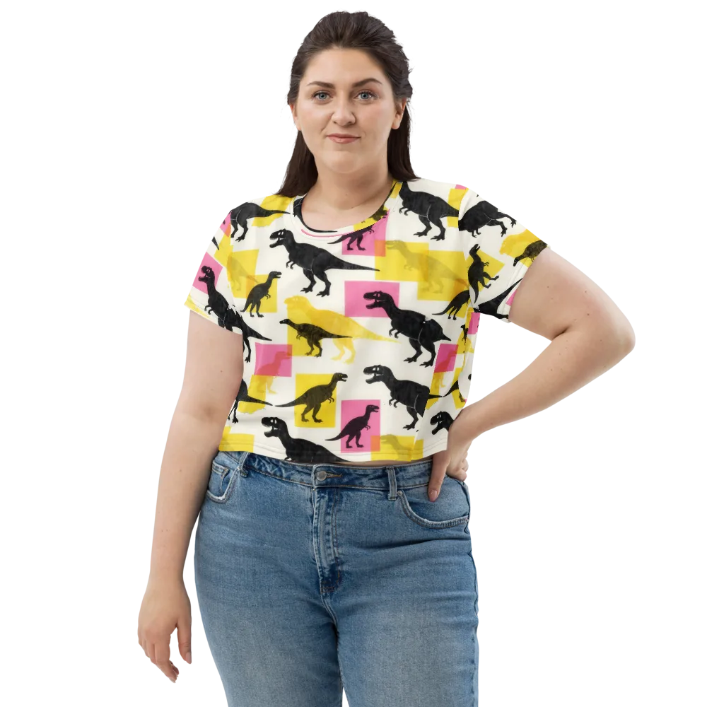 Neon Cretaceous on Crop Tee — Front