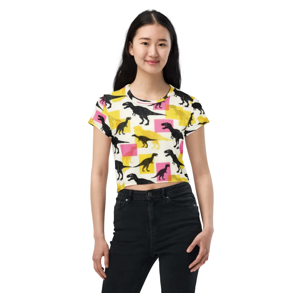 Neon Cretaceous on Crop Tee — Front