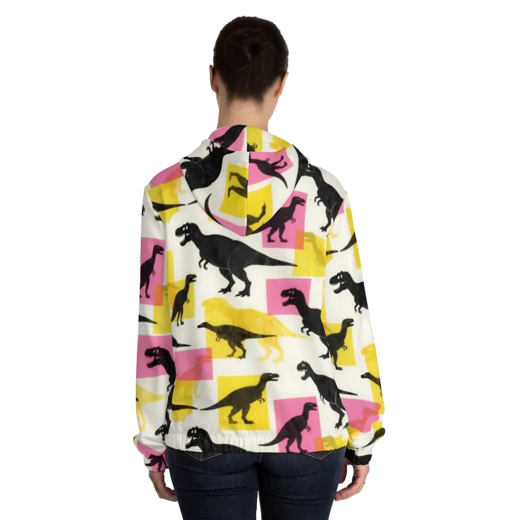Neon Cretaceous on Women's Full-Zip Hoodie — Back On Person