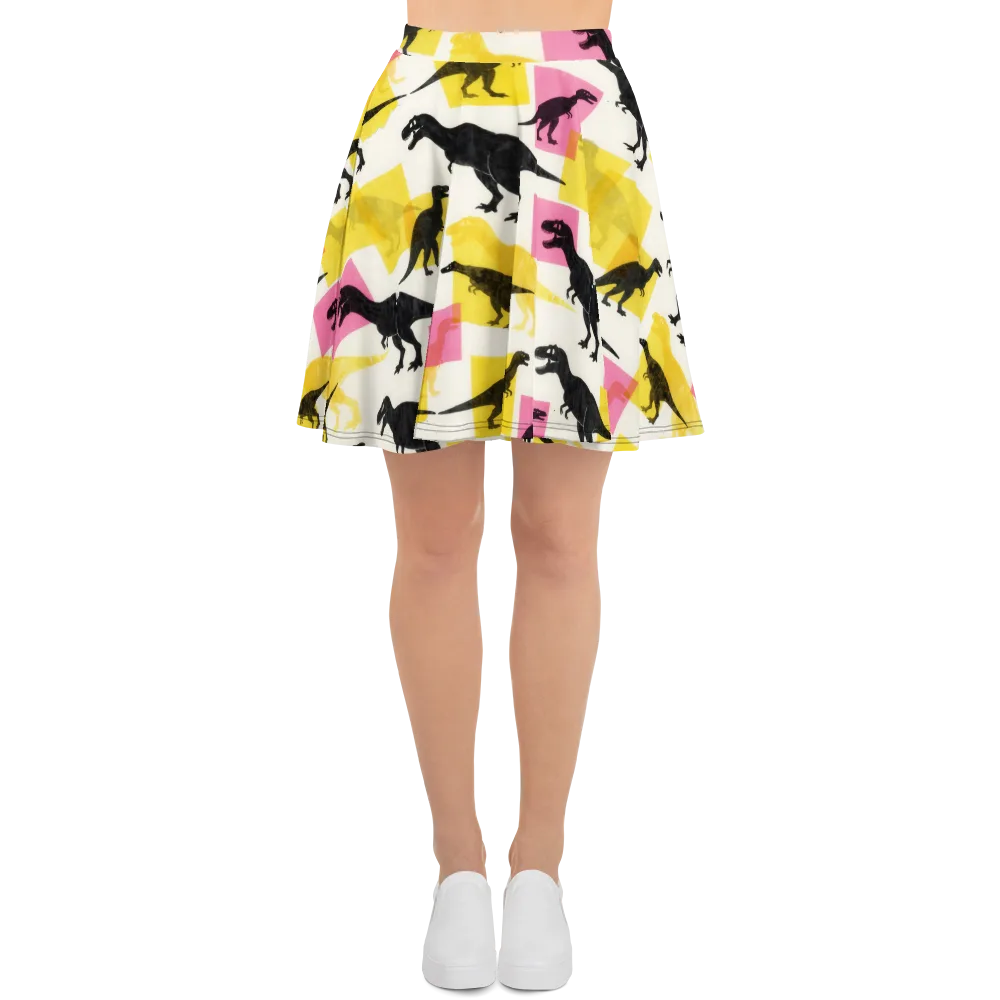 Neon Cretaceous on Skater Skirt — Front