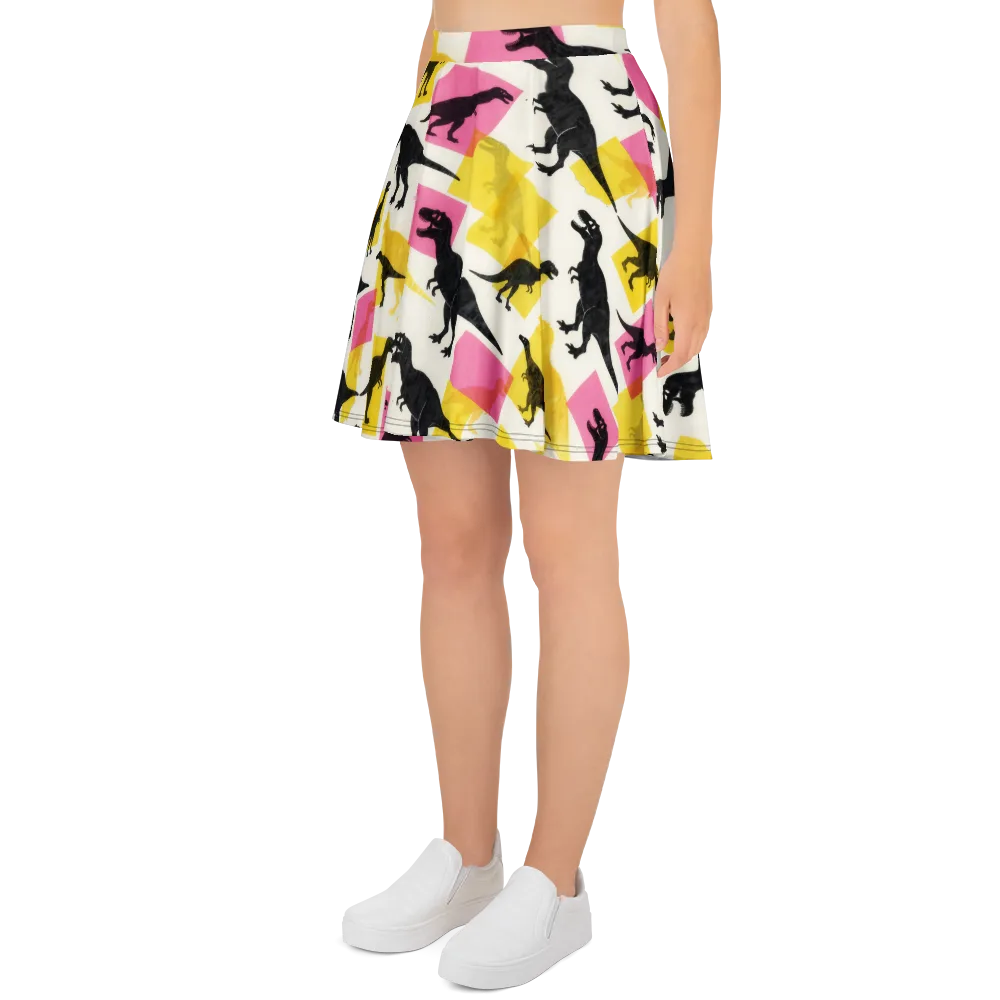 Neon Cretaceous on Skater Skirt — Left