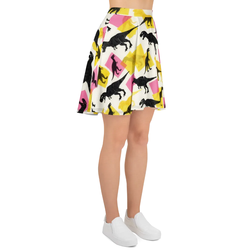 Neon Cretaceous on Skater Skirt — Right