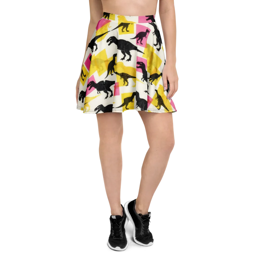 Neon Cretaceous on Skater Skirt — Front