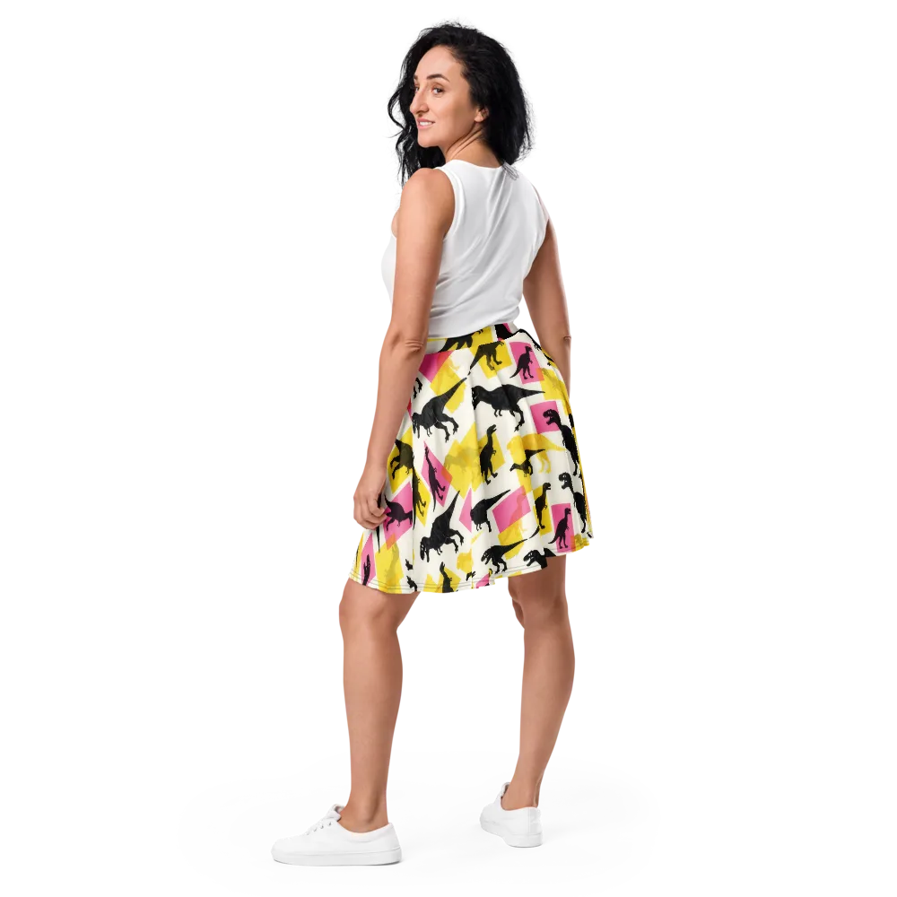 Neon Cretaceous on Skater Skirt — Back