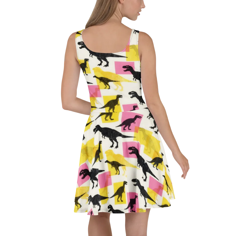 Neon Cretaceous on Skater Dress — Back