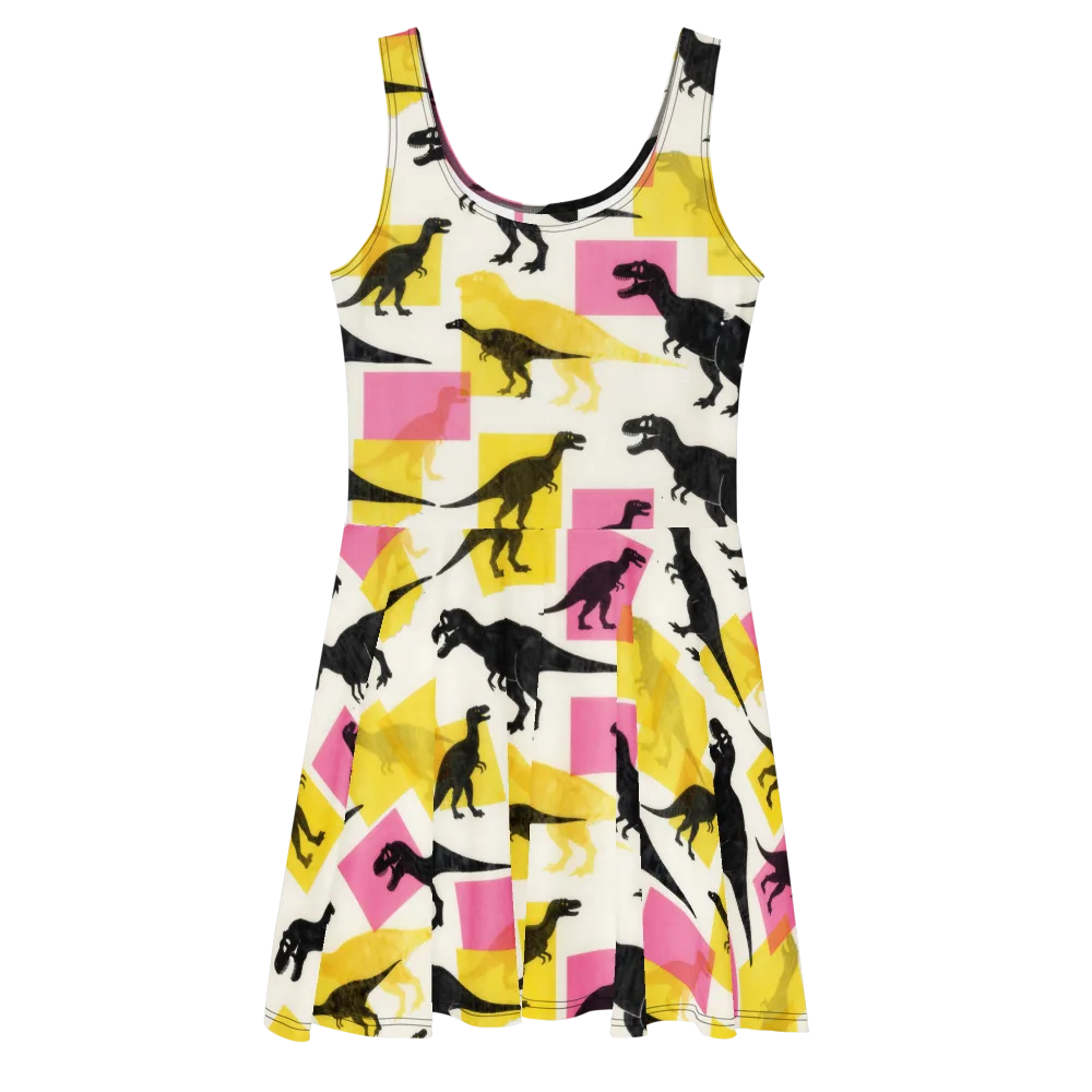 Neon Cretaceous on Skater Dress — Front