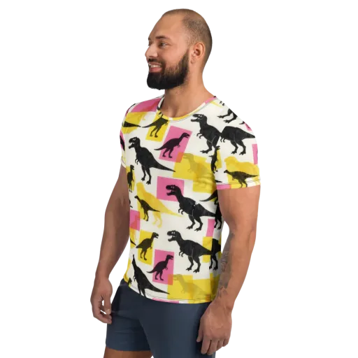 Neon Cretaceous on a Men's Athletic T-Shirt