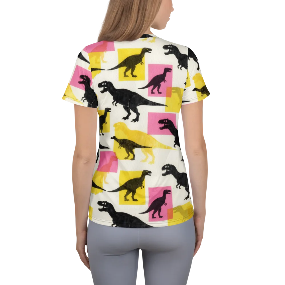 Neon Cretaceous on Women's Athletic T-Shirt — Back
