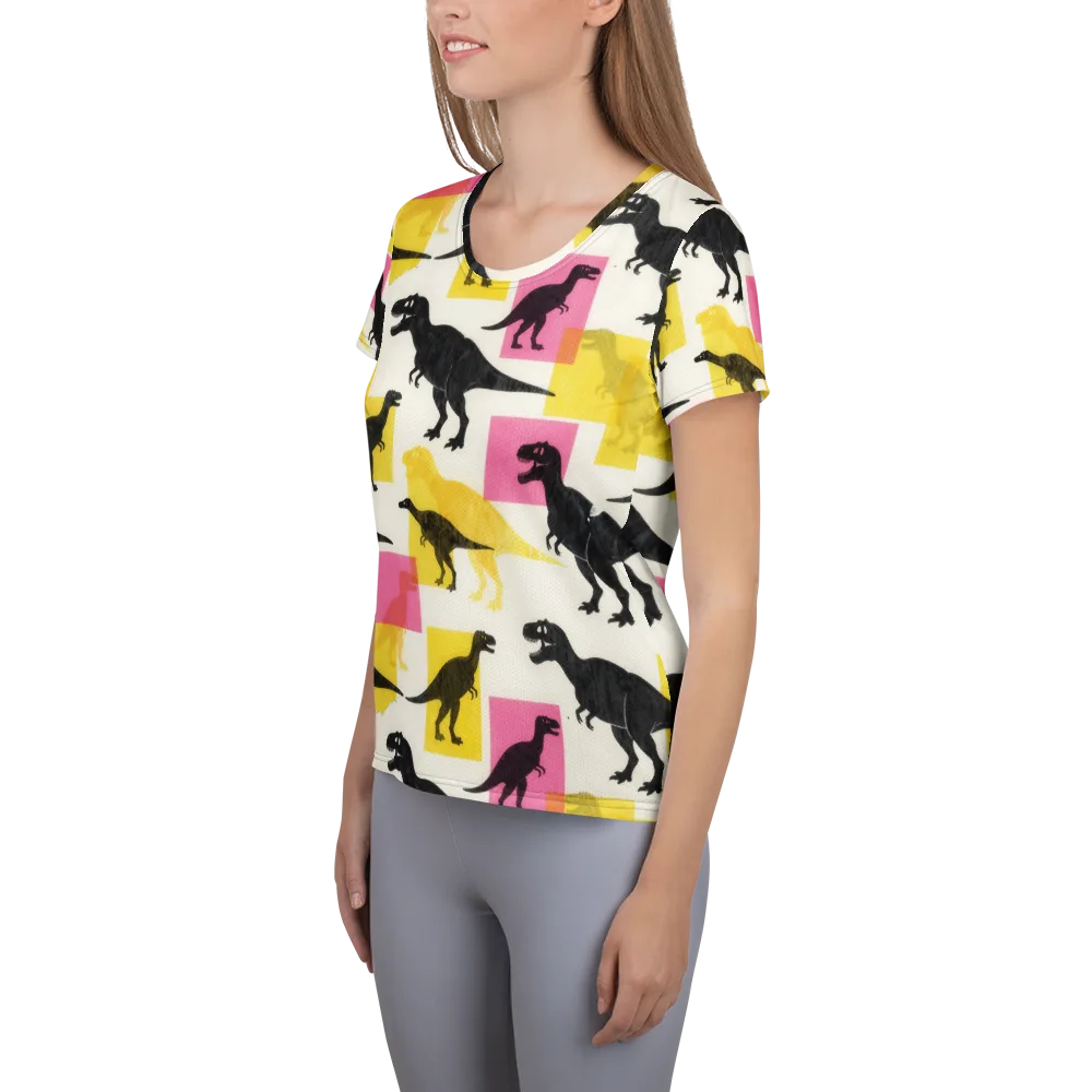 Neon Cretaceous on Women's Athletic T-Shirt — Left