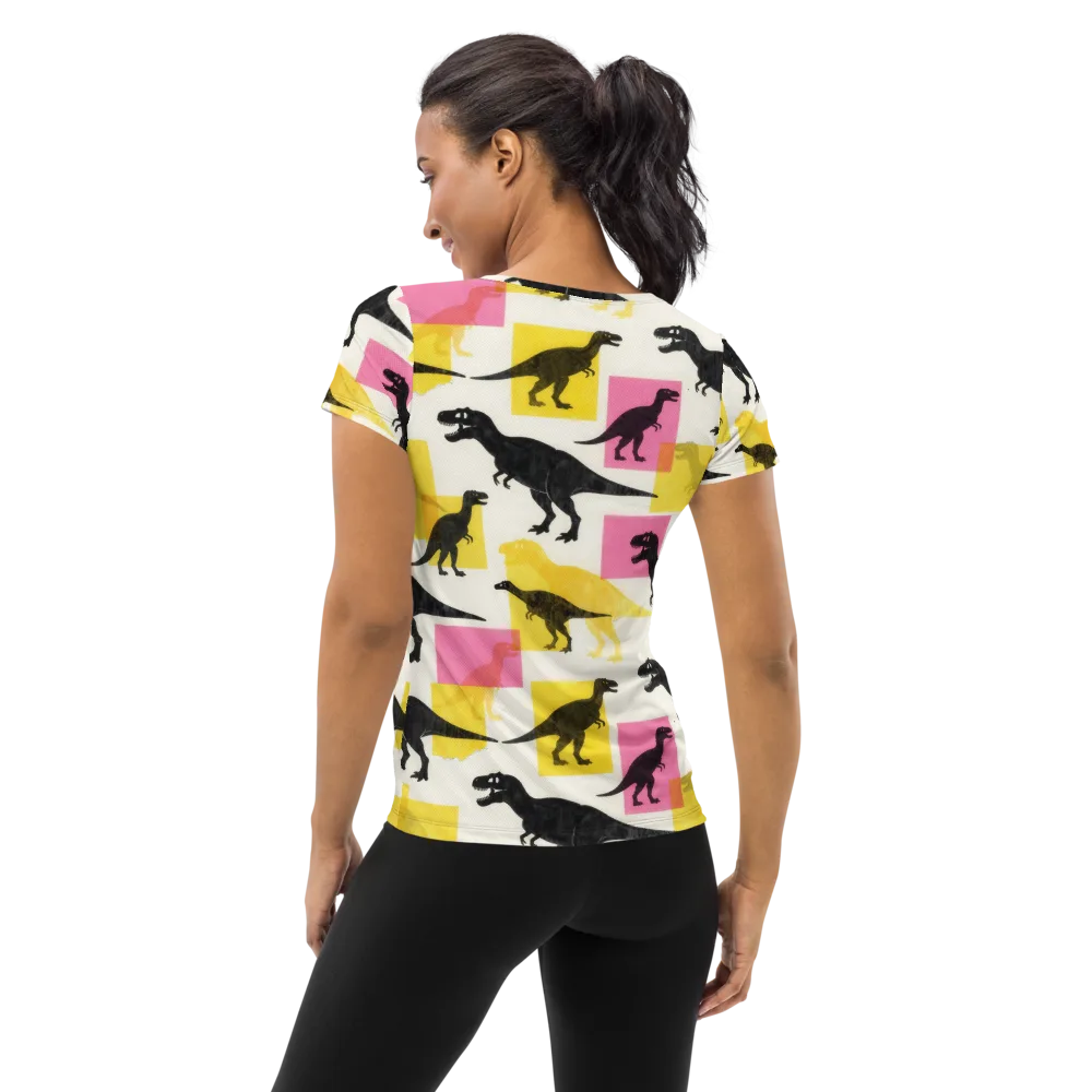 Neon Cretaceous on Women's Athletic T-Shirt — Back