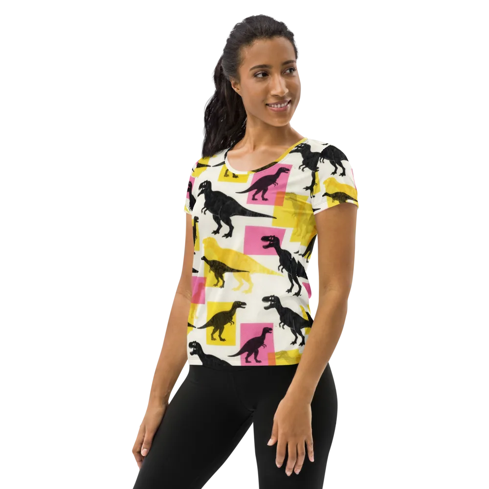 Neon Cretaceous on Women's Athletic T-Shirt — Left