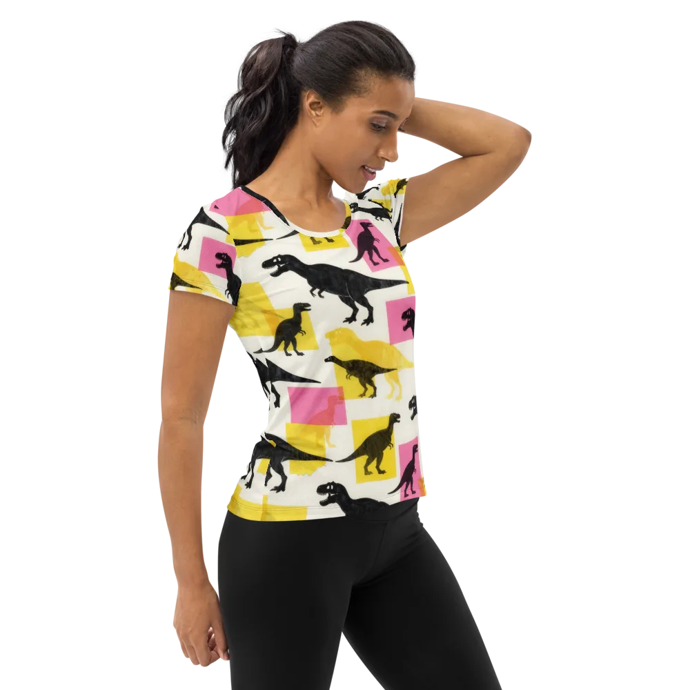 Neon Cretaceous on Women's Athletic T-Shirt — Right