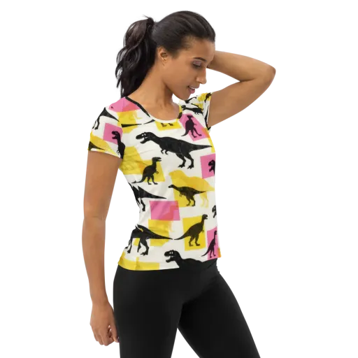 Neon Cretaceous on a Women's Athletic T-Shirt