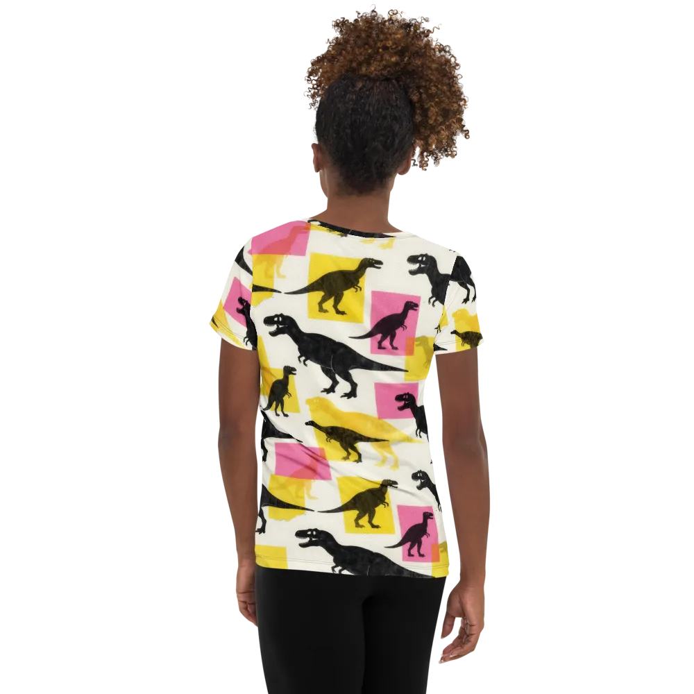 Neon Cretaceous on Women's Athletic T-Shirt — Back