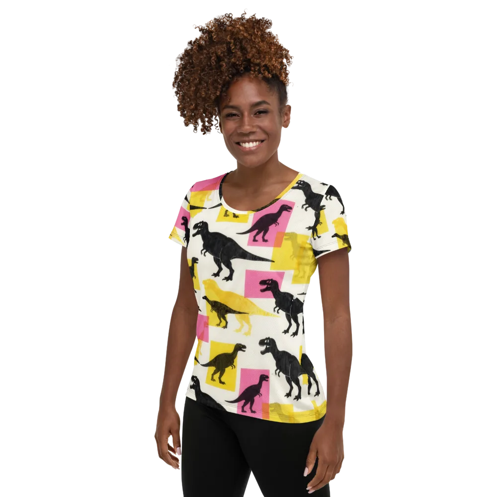 Neon Cretaceous on Women's Athletic T-Shirt — Left