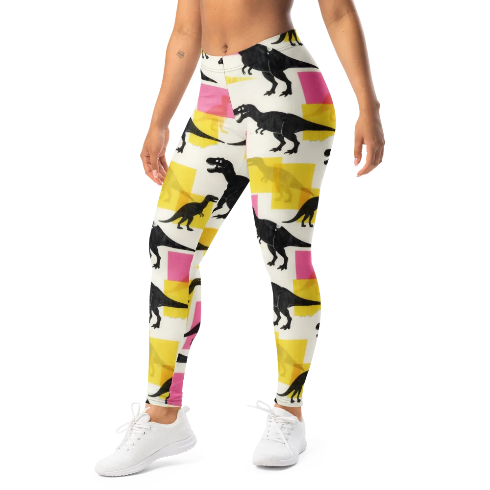 Neon Cretaceous on Leggings — Left Front