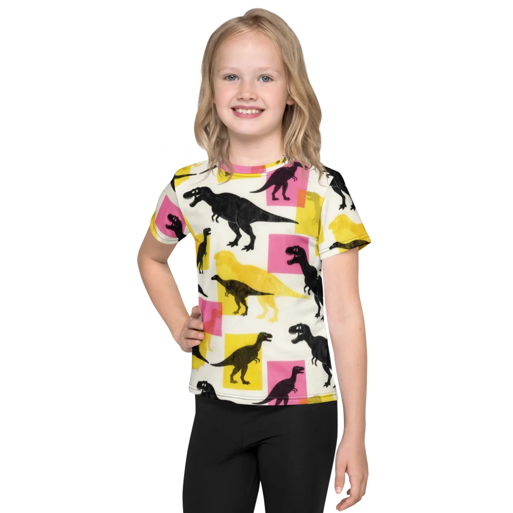 Neon Cretaceous on Kids Crew Neck T-Shirt — Front