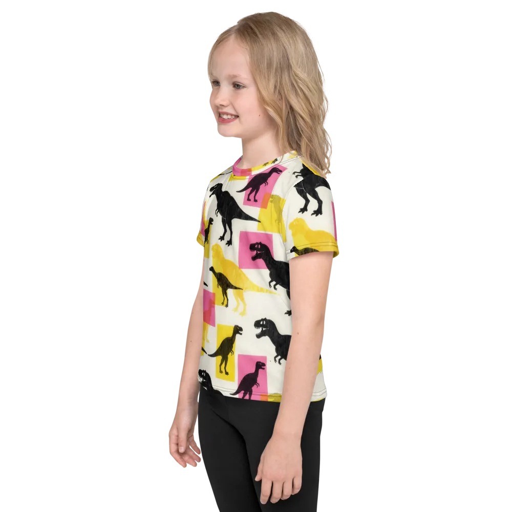 Neon Cretaceous on Kids Crew Neck T-Shirt — Left