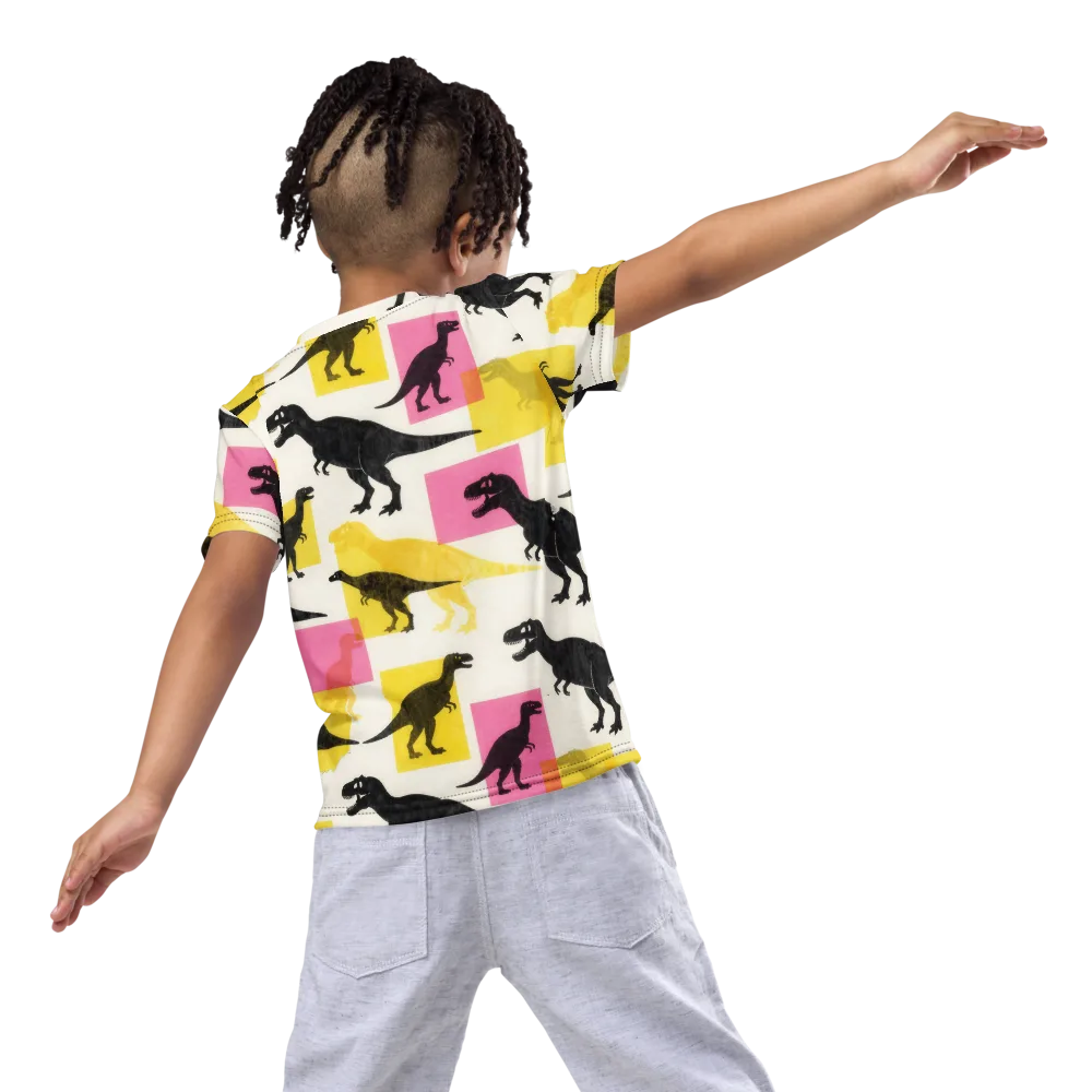 Neon Cretaceous on Kids Crew Neck T-Shirt — Back