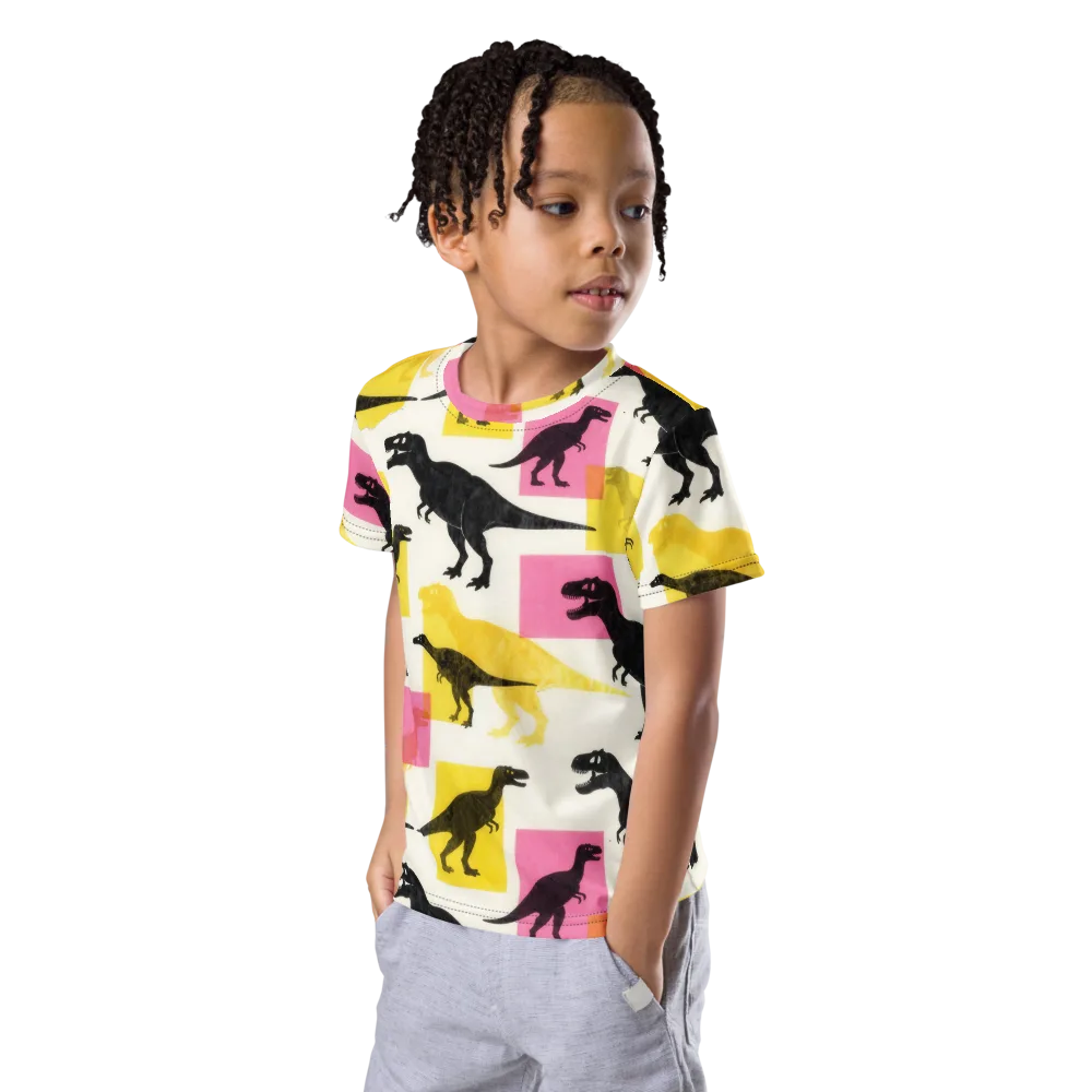 Neon Cretaceous on Kids Crew Neck T-Shirt — Left Front