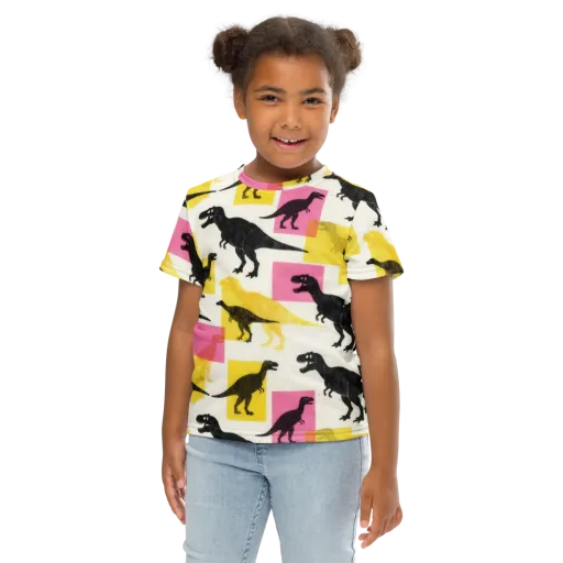 Neon Cretaceous on a Kids Crew Neck T-Shirt