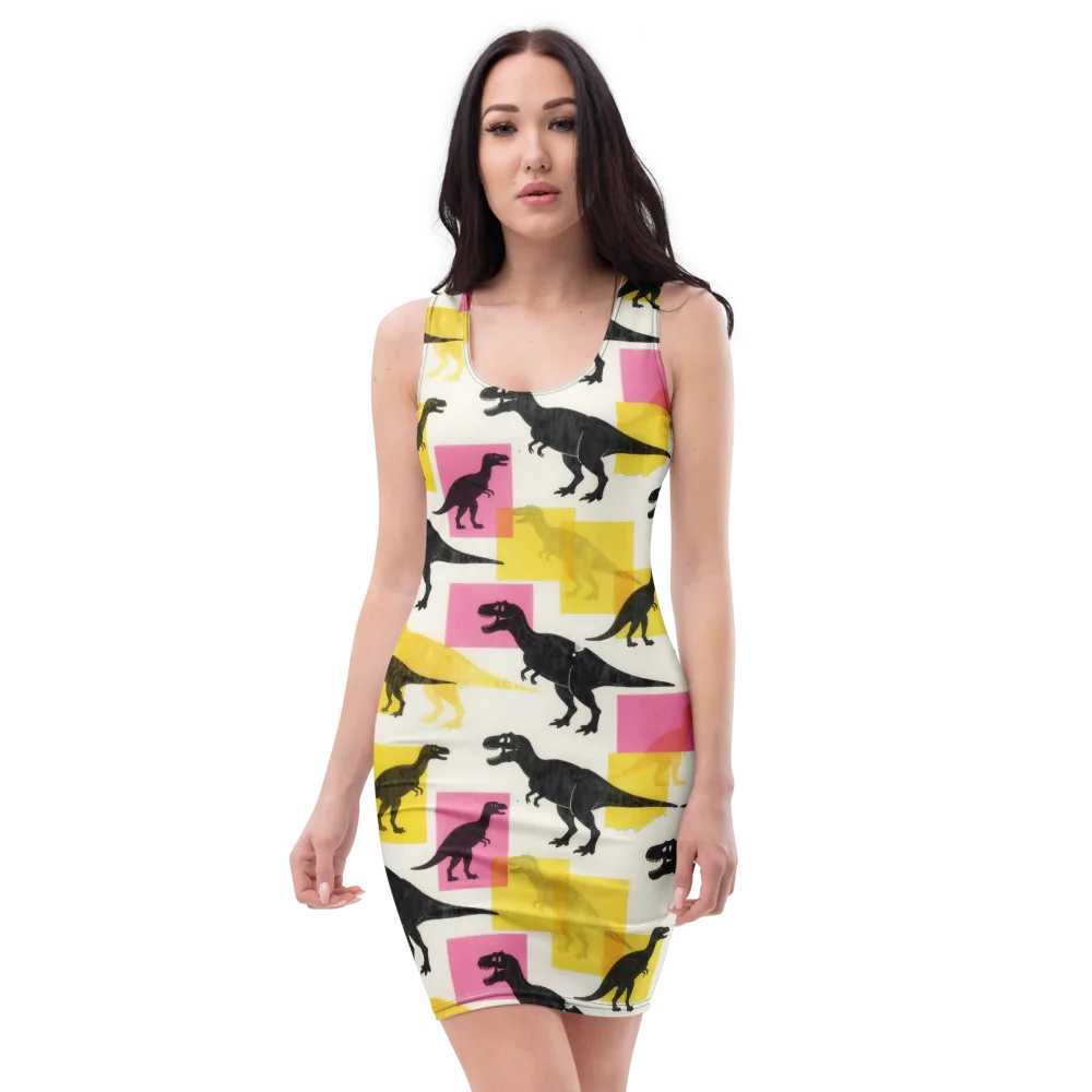 Neon Cretaceous on Bodycon Dress — Front