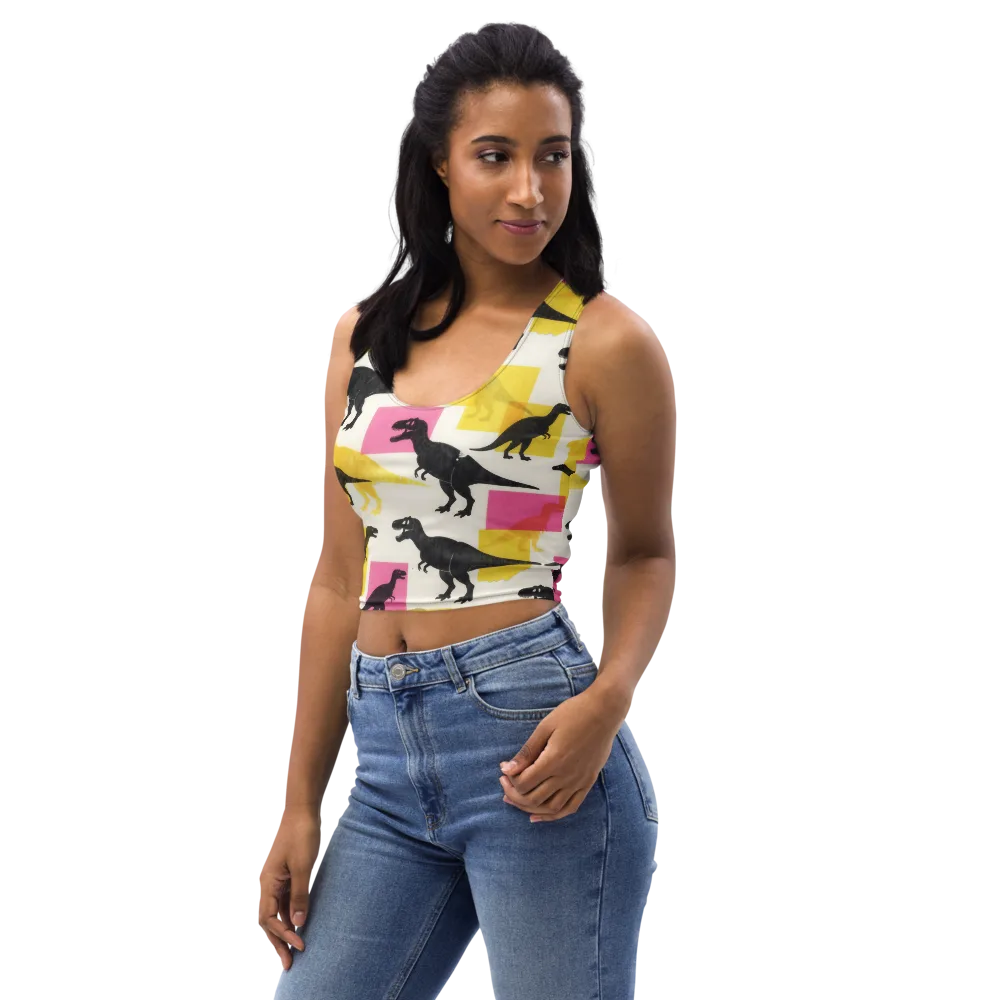 Neon Cretaceous on Crop Top — Left Front