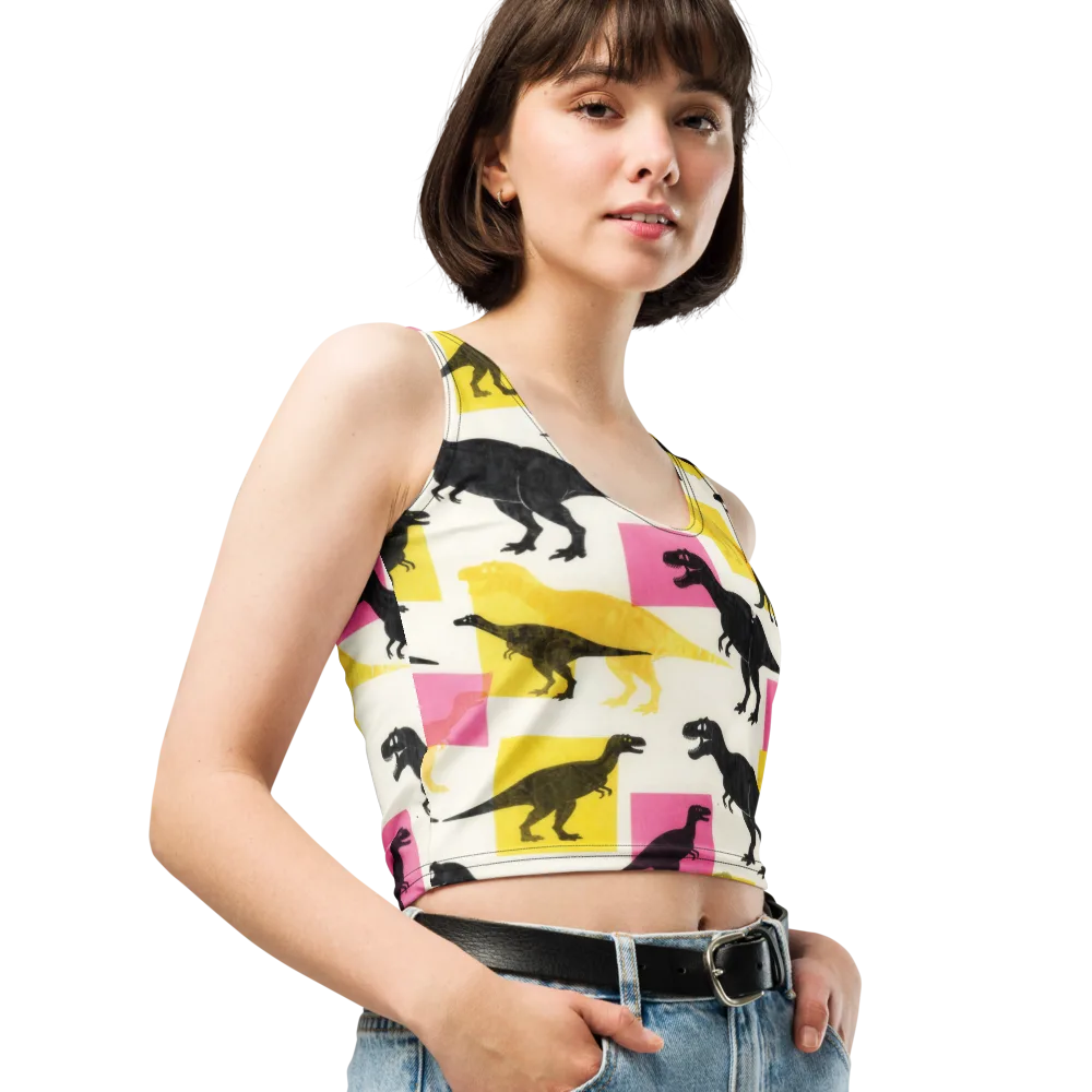 Neon Cretaceous on Crop Top — Right Front