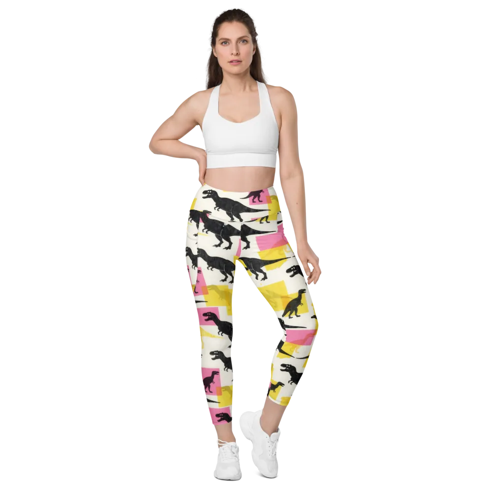 Neon Cretaceous on Leggings with Pockets — Front