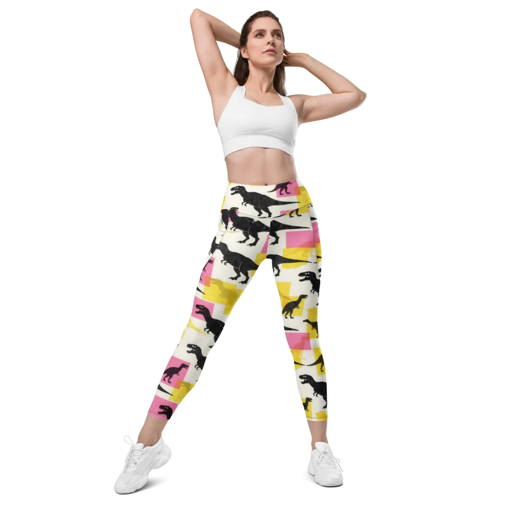 Neon Cretaceous on Leggings with Pockets — Front