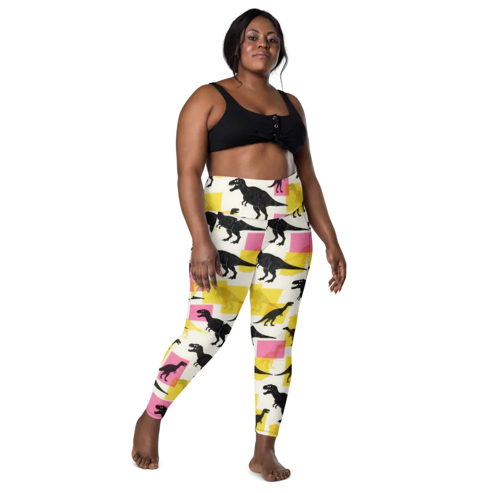 Neon Cretaceous on Leggings with Pockets — Front