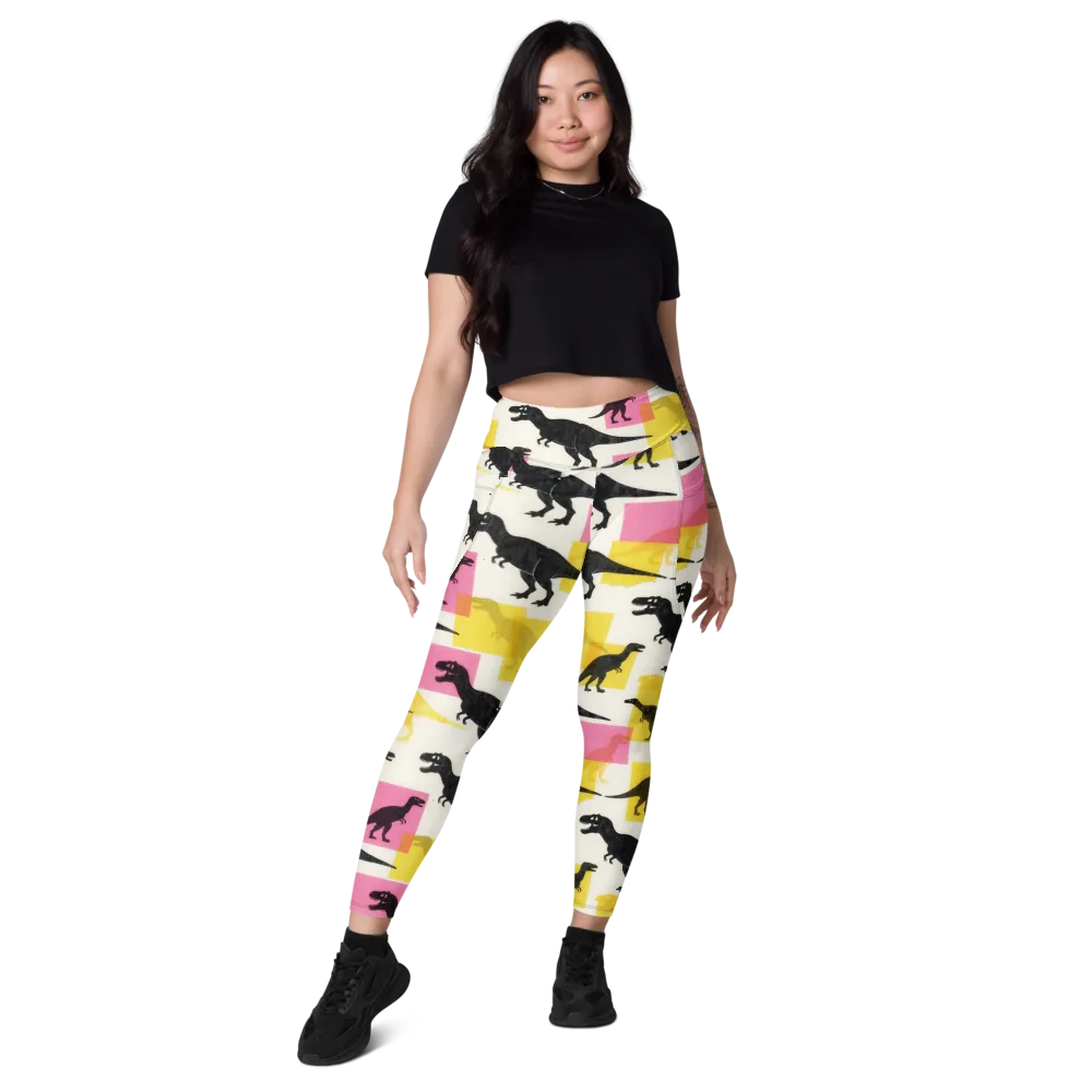 Neon Cretaceous on Leggings with Pockets — Front