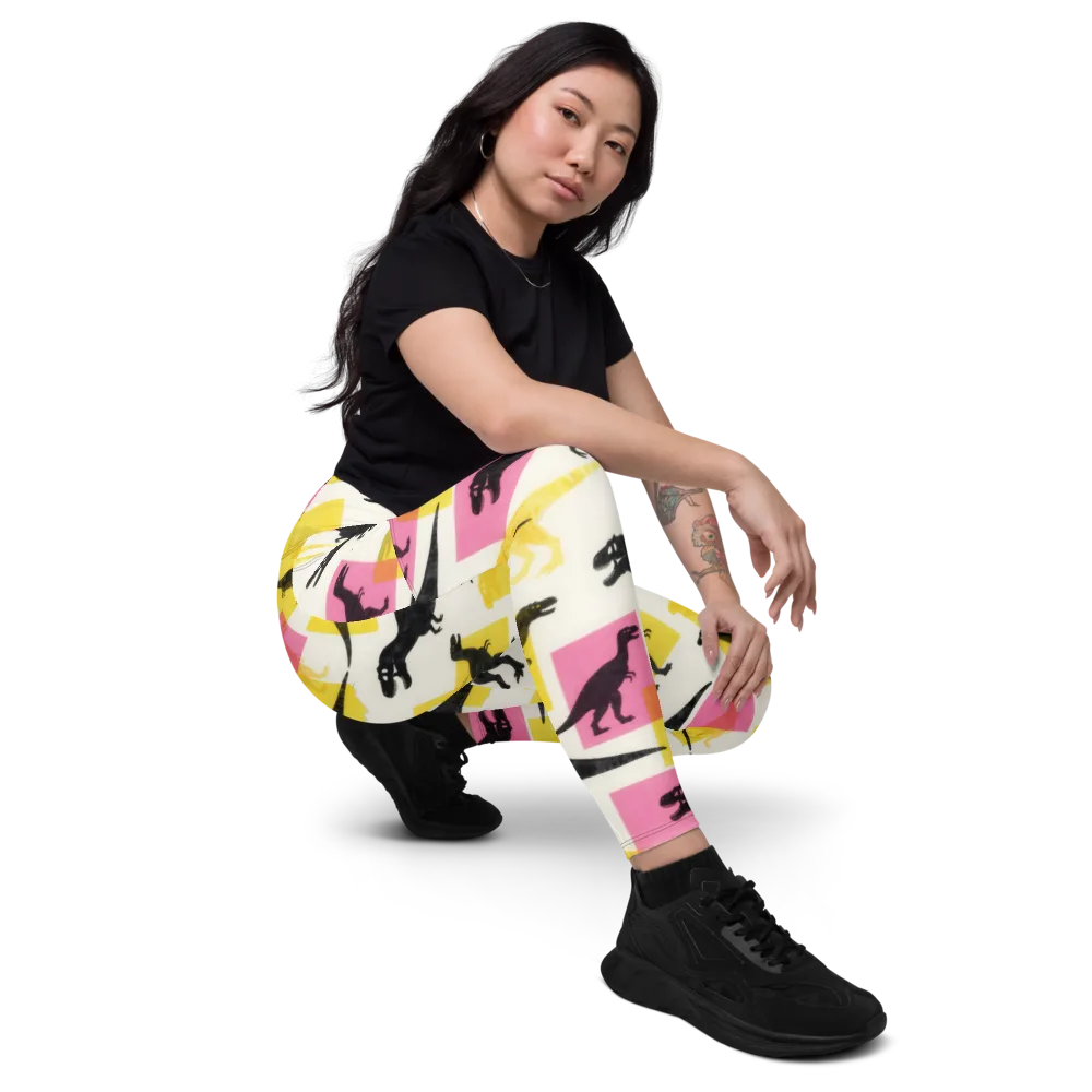 Neon Cretaceous on Leggings with Pockets — Right Front