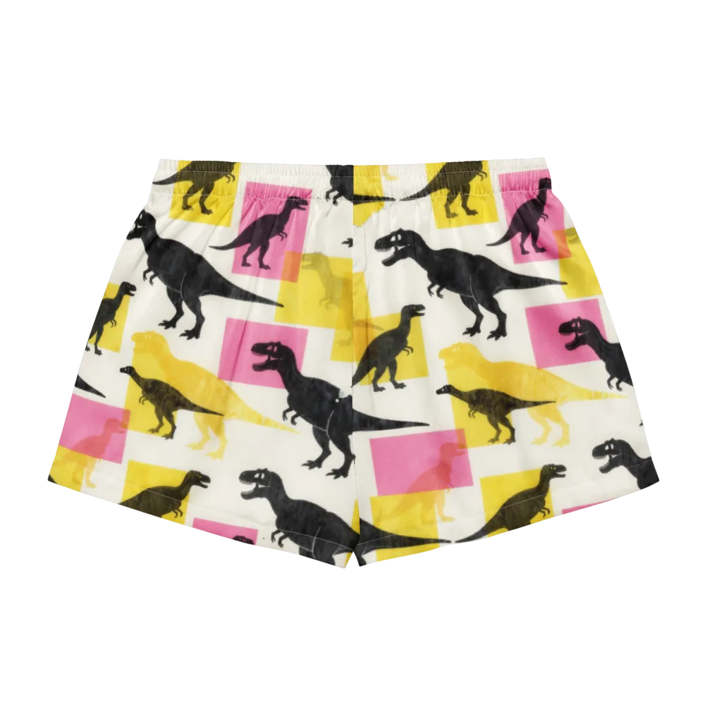 Neon Cretaceous on Women's Pajama Shorts — Back