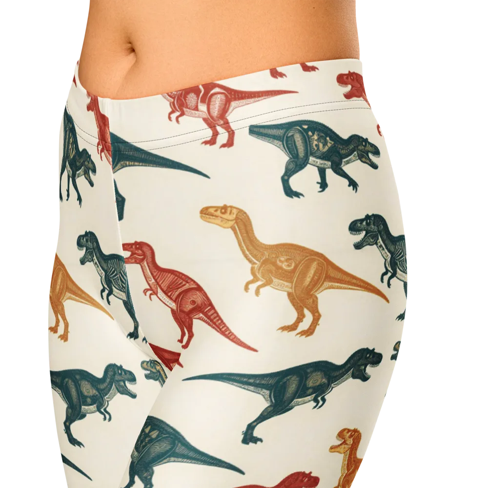 Fossil Parade on Capri Leggings — Zoomed-in