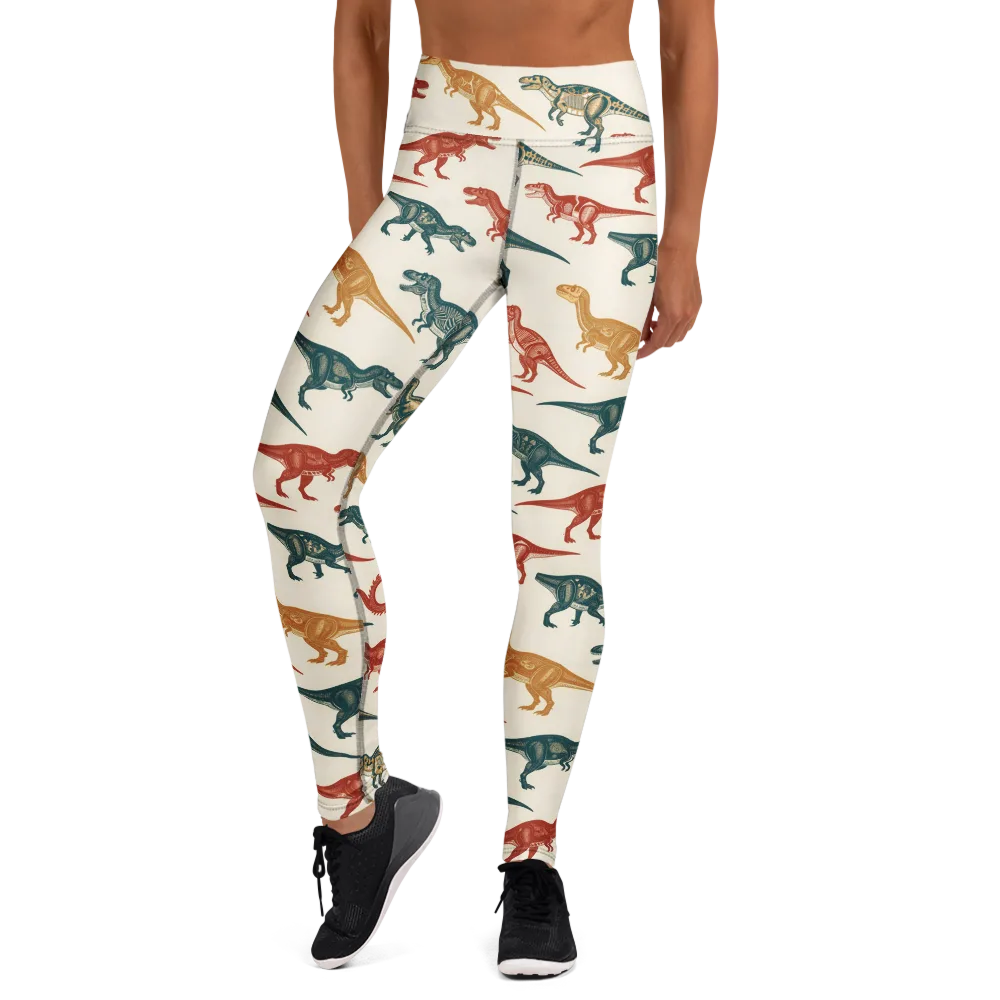 Fossil Parade on Yoga Leggings — Front