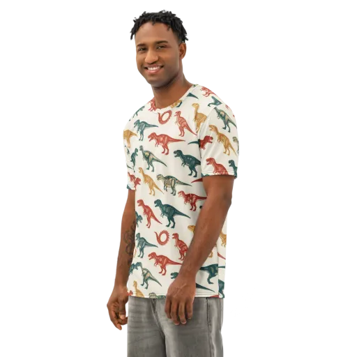 Fossil Parade on a Men's Cotton Crew Neck T-Shirt