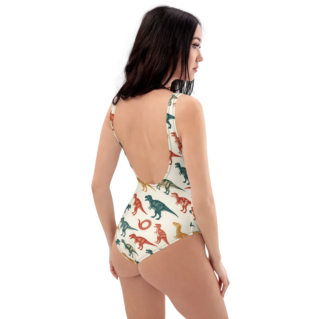 Fossil Parade on One-Piece Swimsuit — Right Back