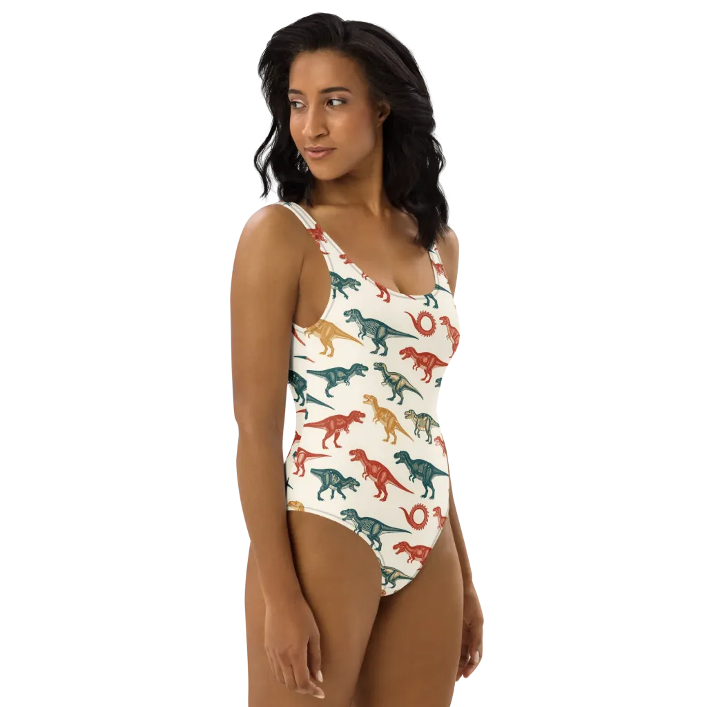 Fossil Parade on One-Piece Swimsuit — Right