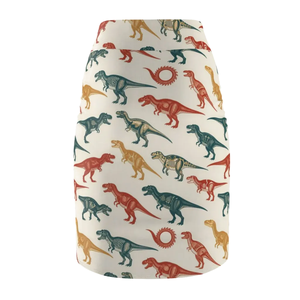 Fossil Parade on Pencil Skirt — Back