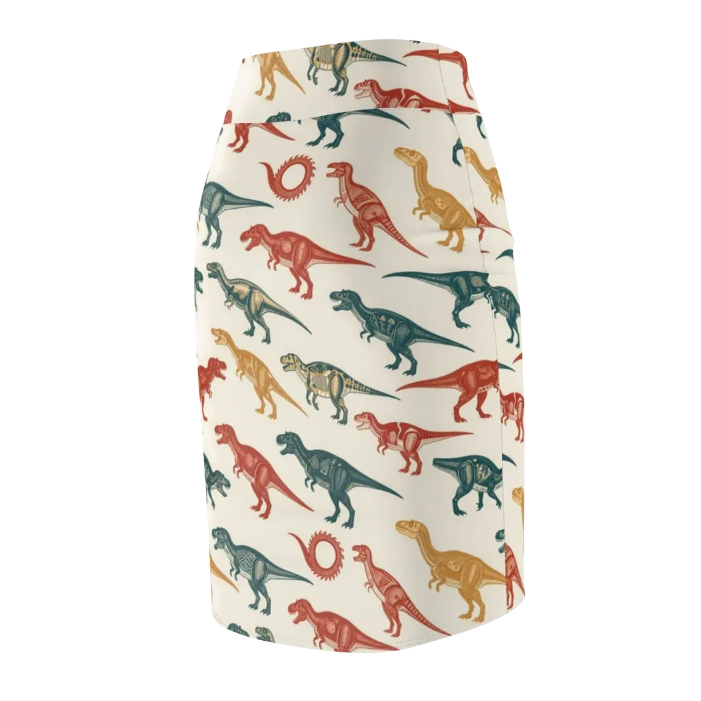Fossil Parade on Pencil Skirt — Back Side