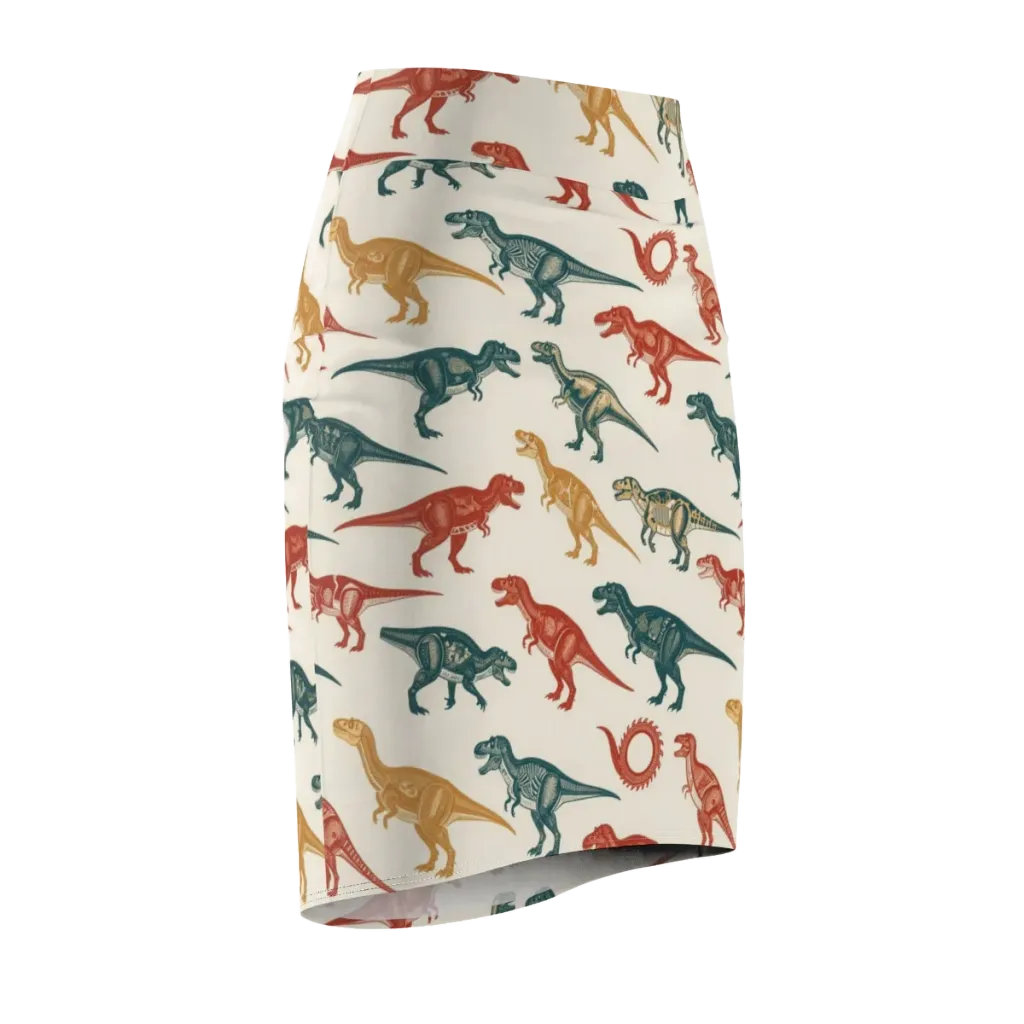 Fossil Parade on Pencil Skirt — Front Side