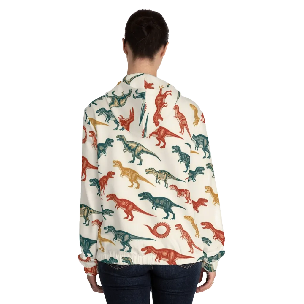 Fossil Parade on Women's Full-Zip Hoodie — Back On Person