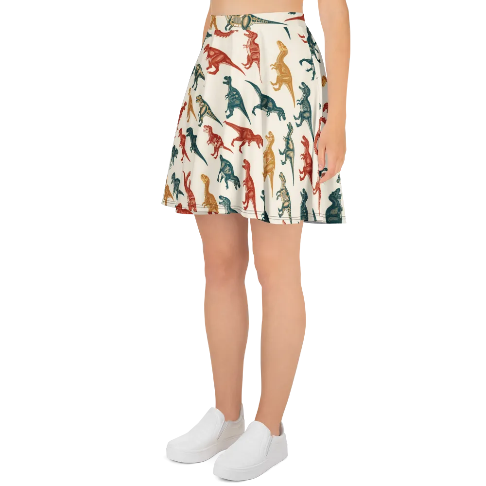 Fossil Parade on Skater Skirt — Left
