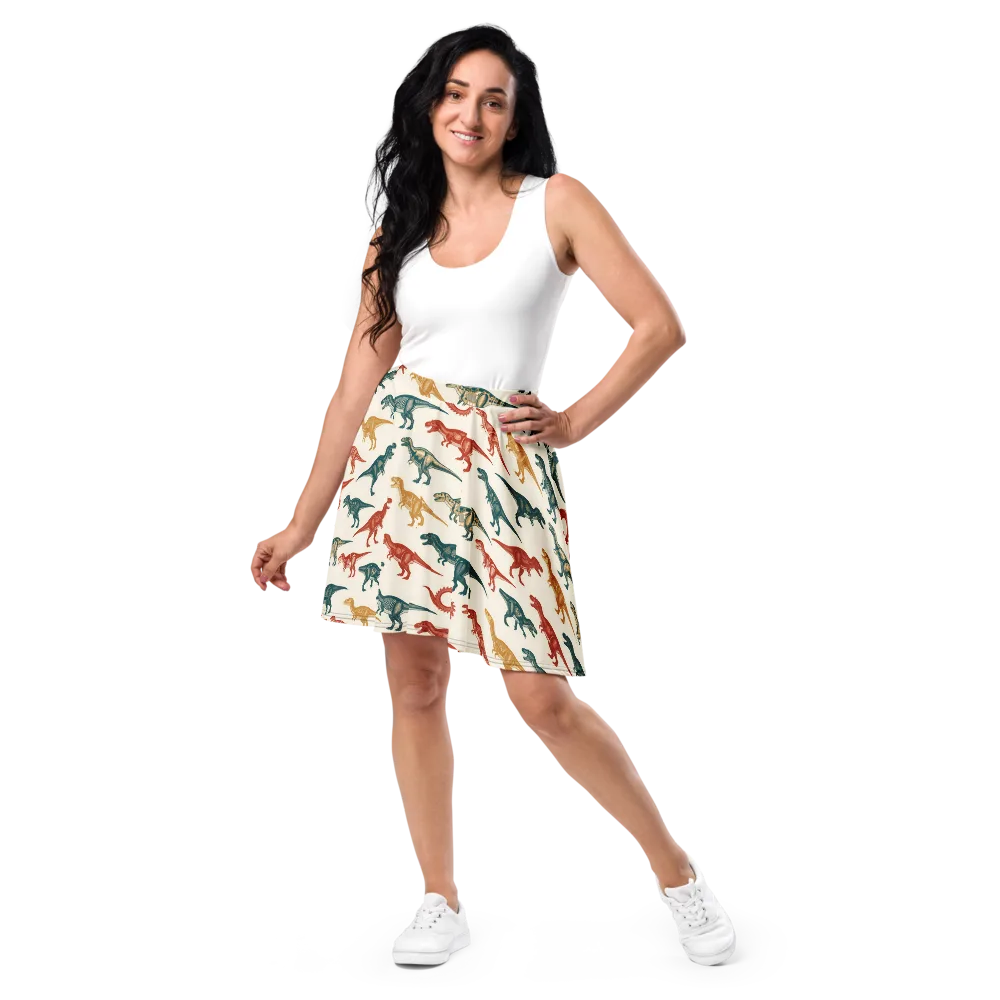 Fossil Parade on Skater Skirt — Front