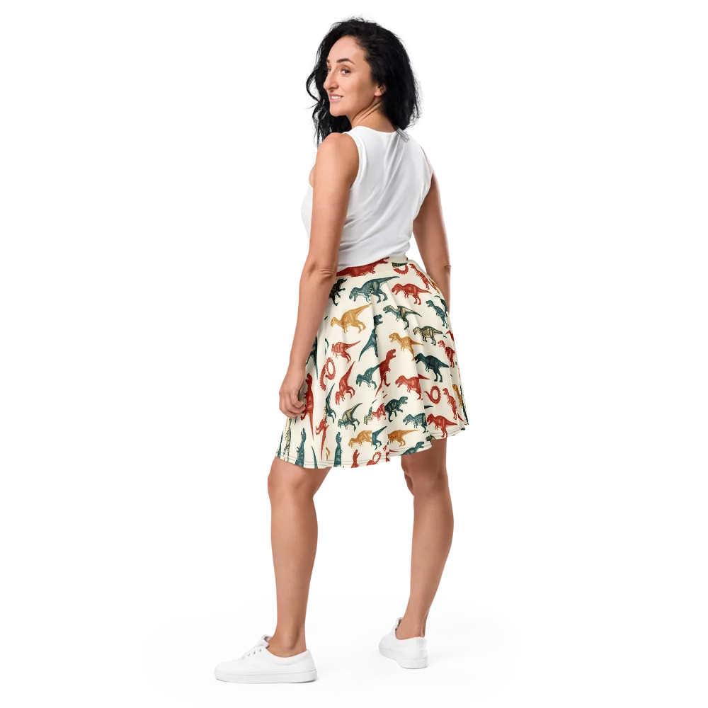 Fossil Parade on Skater Skirt — Back